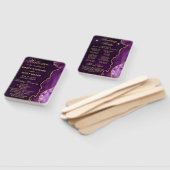 Éventail Programme de mariage en agate fausse pailletée vio (Non-assemblé)