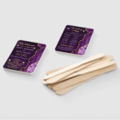 Éventail Programme de mariage en agate fausse pailletée vio (Non-assemblé)