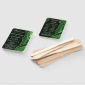 Éventail Programme de mariage en agate pailletée verte et a (Non-assemblé)