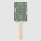 Éventail Programme de mariage en Agate Vert Sauge Or (Dos)