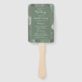 Éventail Programme de mariage en Agate Vert Sauge Or (Devant)
