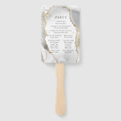 Éventail Programme de mariage en Agate White, Gold & Grey M (Dos)