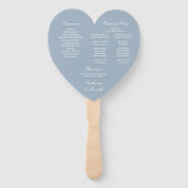 Éventail Programme de mariage en cascade florale bleu pouss (Dos)