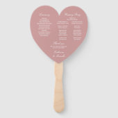 Éventail Programme de mariage en cascade florale rose pouss (Dos)