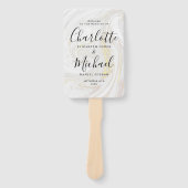 Éventail Programme de mariage en marbre à script de signatu (Devant)
