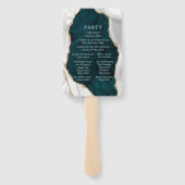 Éventail Programme de mariage en Marbre Sarcelle, Agate Bla (Dos)
