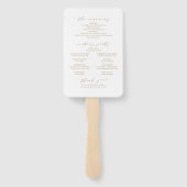 Éventail Programme de mariage en monogramme de crête botani (Dos)