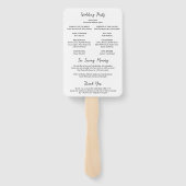 Éventail Programme de mariage en noir et blanc avec monogra (Dos)