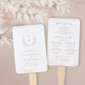 Éventail Programme de mariage en or rose botanique crête mo