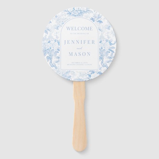 Éventail Programme de mariage en porcelaine de style chinoi (Devant)