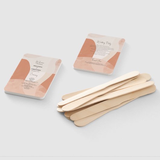 Éventail Programme de mariage en terre cuite moderne de Boh (Non-assemblé)