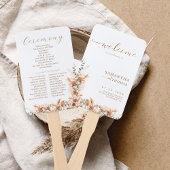 Éventail Programme de mariage en terre cuite simple élégant