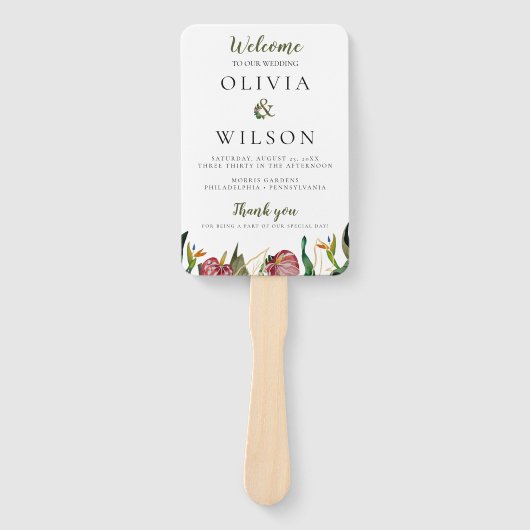 Éventail Programme de mariage et calendrier de verdure trop (Devant)