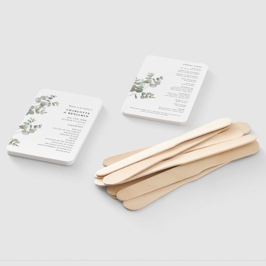 Éventail Programme de mariage Eucalyptus (Non-assemblé)