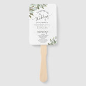 Éventail Programme de mariage Eucalyptus Boho Rustic Waterc (Devant)