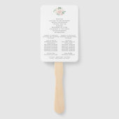 Éventail Programme de mariage Eucalyptus Rose rose pâle (Dos)