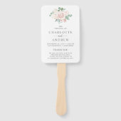 Éventail Programme de mariage Eucalyptus Rose rose pâle (Devant)