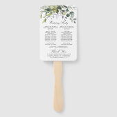 Éventail Programme De Mariage Eucalyptus Simplement Élégant (Dos)