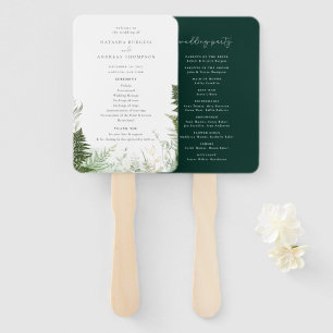 Éventail Programme de mariage Feuillage de Forêt Sauvage