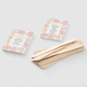 Éventail Programme de mariage feuille, rose vif, or tropica (Non-assemblé)