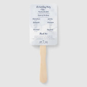 Éventail Programme de mariage Fleur aquarelle bleue poudrée (Dos)