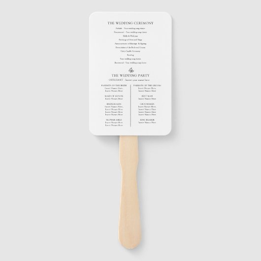 Éventail Programme de mariage Fleur blanche noire de lis (Dos)