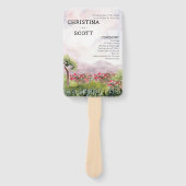 Éventail Programme de mariage Fleur de Prairie couleur Rose (Devant)