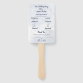 Éventail Programme de mariage Fleur florale aquarelle bleue (Dos)