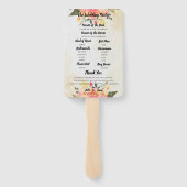 Éventail Programme de mariage Fleur rose jolie Programme de (Dos)