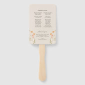 Éventail Programme de mariage Fleur sauvage Boho Ventilateu (Dos)