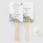 Éventail Programme de mariage Fleur sauvage coloré (Devant et derrière)