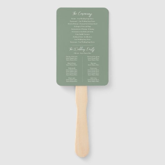 Éventail Programme de mariage fleur sauvage d'aquarelle (Dos)