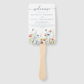 Éventail Programme de mariage Fleur sauvage dynamique (Devant)