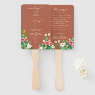 Éventail Programme de mariage Fleur sauvage Pervenche Orang