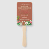 Éventail Programme de mariage Fleur sauvage Pervenche Orang (Dos)