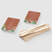 Éventail Programme de mariage Fleur sauvage Pervenche Orang (Non-assemblé)