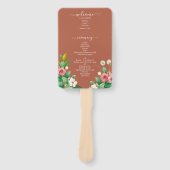 Éventail Programme de mariage Fleur sauvage Pervenche Orang (Devant)