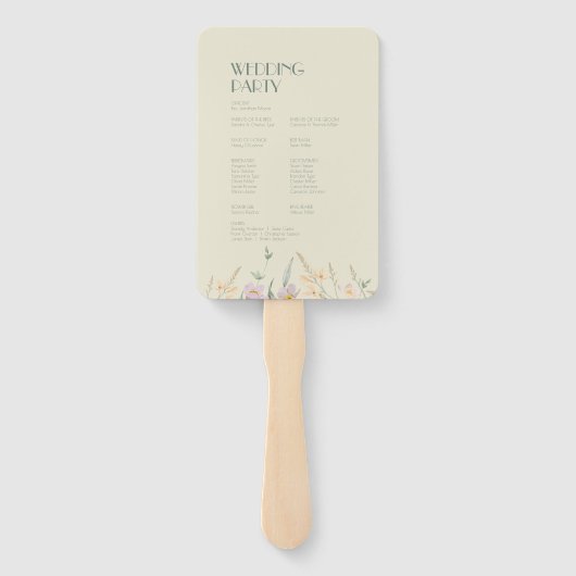 Éventail Programme de mariage fleur sauvage Sage Deco (Dos)