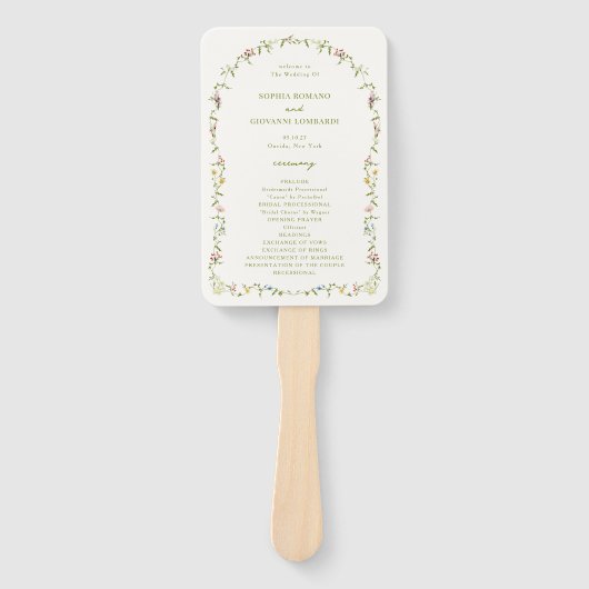 Éventail Programme de mariage Fleur sauvage VERONA (Devant)