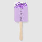 Éventail Programme de mariage Fleur Violette (Dos)