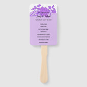 Éventail Programme de mariage Fleur Violette (Devant)