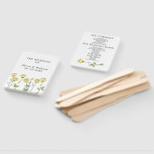Éventail Programme de mariage fleuri à fleurs de rose jaune (Non-assemblé)