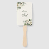 Éventail Programme de mariage Fleurs de Vert Sauge Bohème e (Devant)