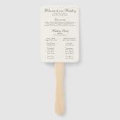 Éventail Programme de mariage Fleurs de Vert Sauge Bohème e (Dos)