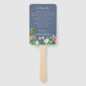 Éventail Programme de mariage Fleurs sauvages Pervenche Ble (Dos)