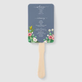 Éventail Programme de mariage Fleurs sauvages Pervenche Ble (Devant)