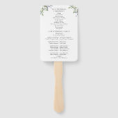 Éventail Programme de mariage floral à l'aquarelle avec feu (Dos)