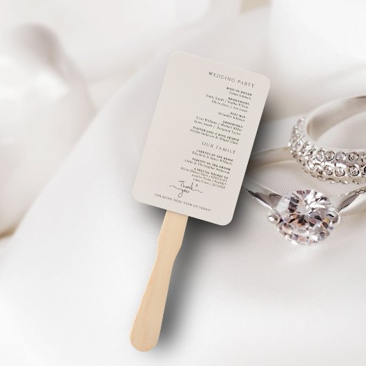 Éventail Programme de mariage floral à l'aquarelle élégant