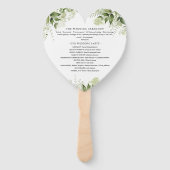 Éventail Programme de mariage floral à verdure élégante Cœu (Dos)