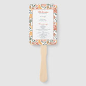 Éventail Programme de mariage floral abstrait d'oiseaux du (Devant)